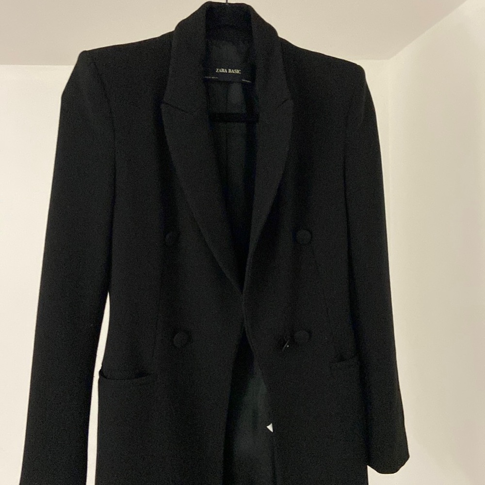 Zara longline thick blazer with shoulder pad